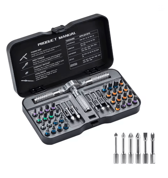 40 in 1 Precision Ratchet Screwdriver Set with Magnetic Bits Mini Repair Tool Kit