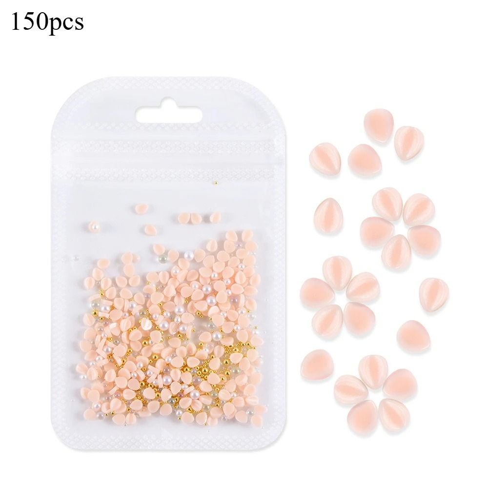 150pcs 3D Nail Art Charm Kit with Acrylic Petals and Rhinestones
