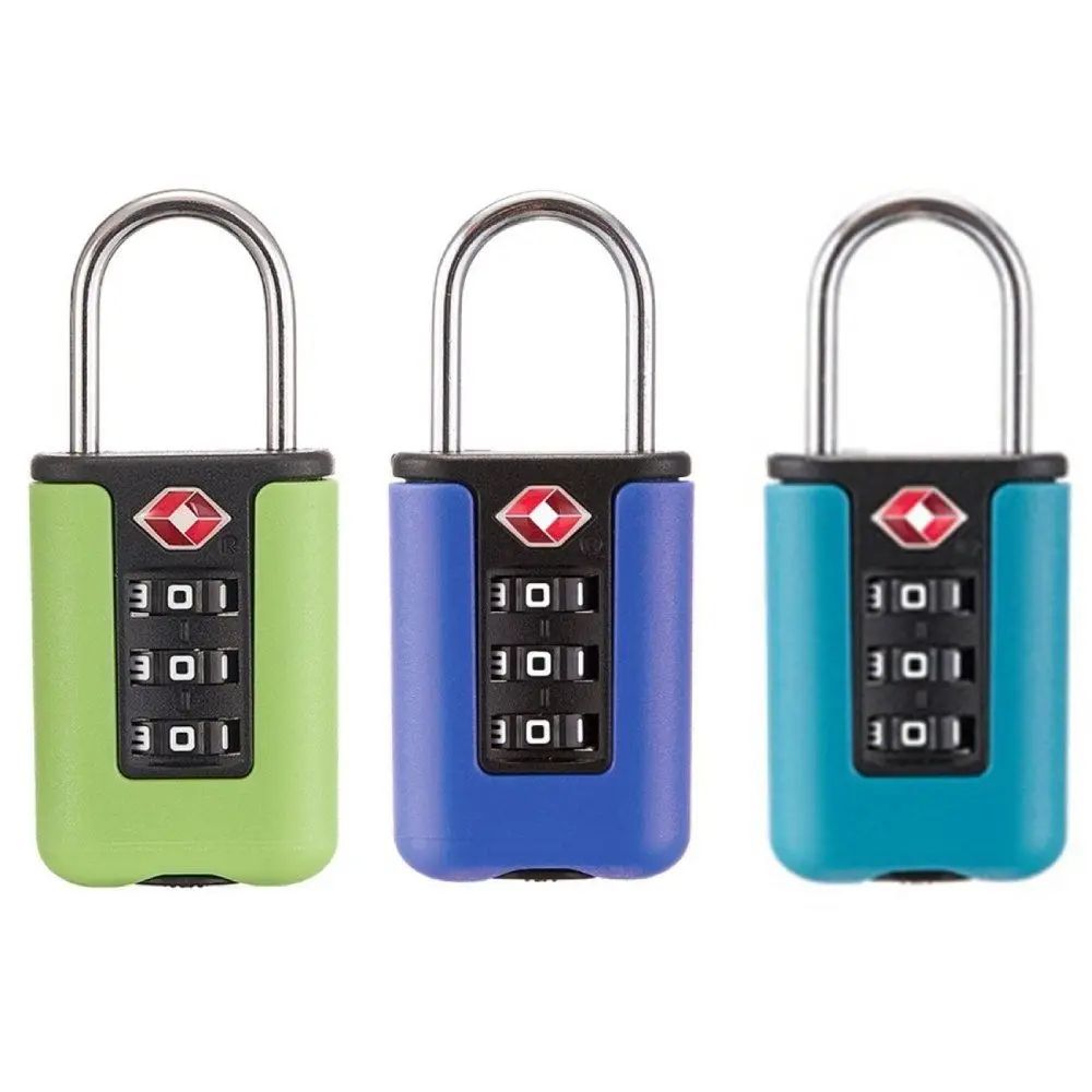 TSA-Approved 3 Digit Combination Luggage Lock | Travel Suitcase Password Padlock for Bags, Locker, Cabinet, Anti-Theft
