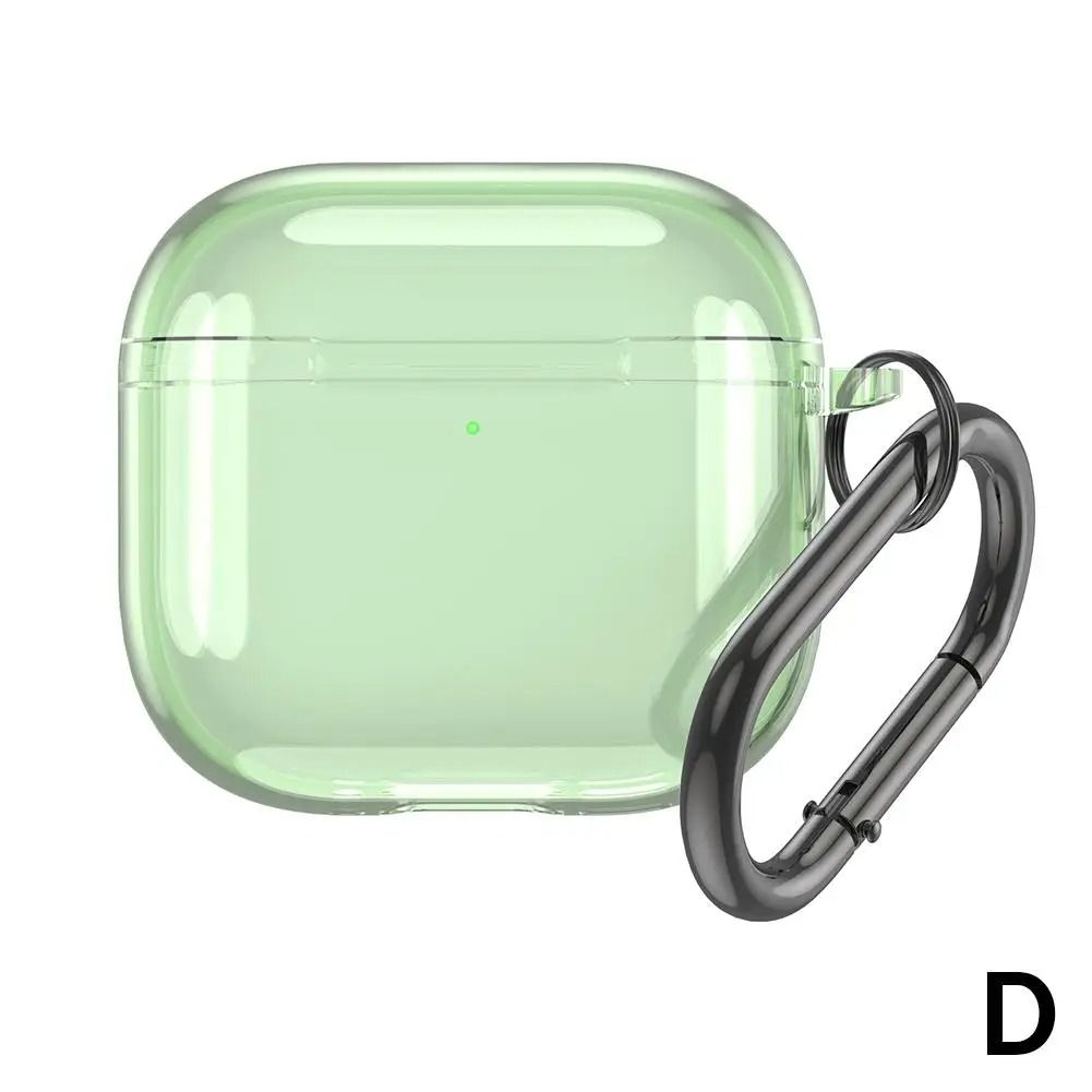 Transparent AirPods 4 Case Shockproof TPU Silicone Cover with Keychain