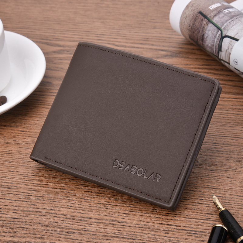 Compact PU Leather Mens Wallet Stylish Matte Leather Card Holder for Easy Organization