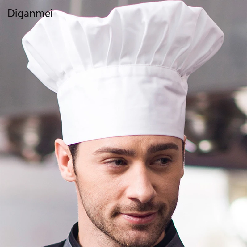 Professional Chef Hat for Men – White Kitchen Work Cap for Restaurant, Bakery, and Hotel Use