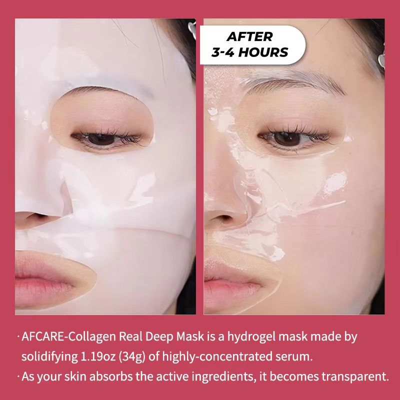 Korean Collagen Face Mask with Hyaluronic Acid – Deep Hydration, Anti-Aging & Brightening Treatment