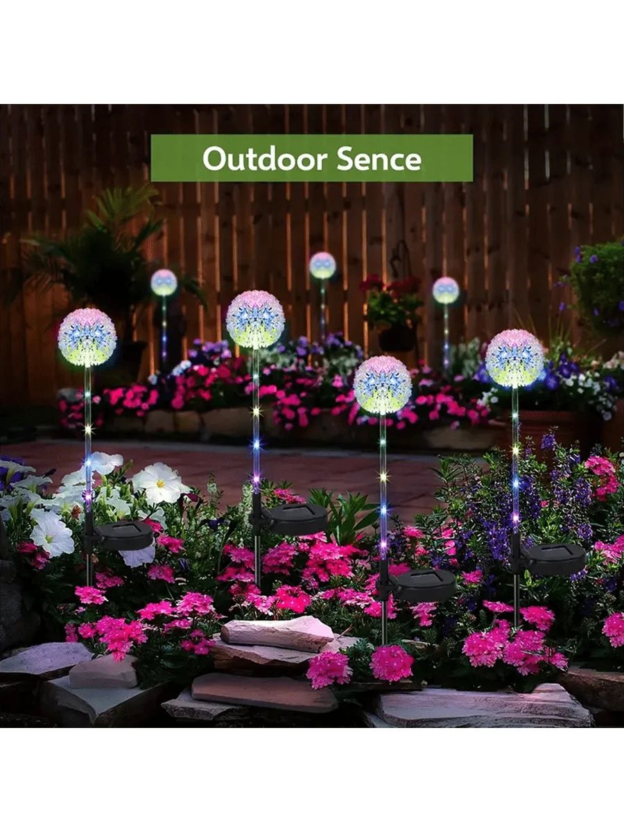 Solar Dandelion Garden Lights Outdoor Waterproof LED Landscape Decor