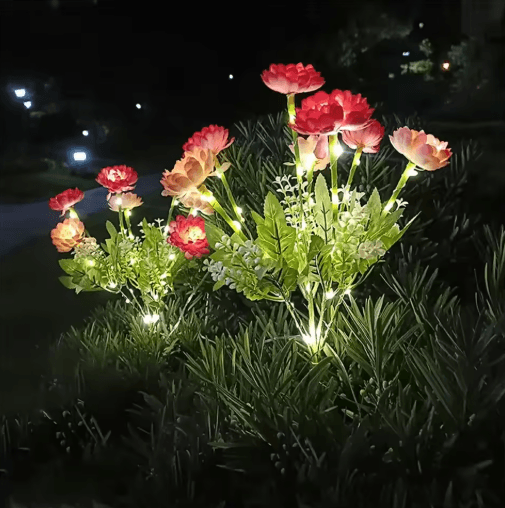 Solar Snow Lotus Flower Garden Lights Waterproof Outdoor Lawn Decor