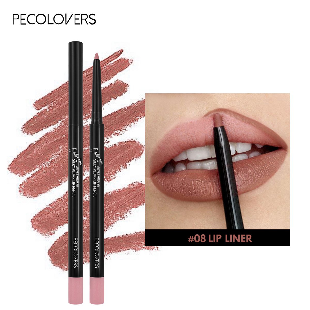 Red Contour Tint Pencil, Waterproof Matte Lipliner, Moisturising Lips Makeup, Long Lasting Lipstick, Non stick Cup Wear