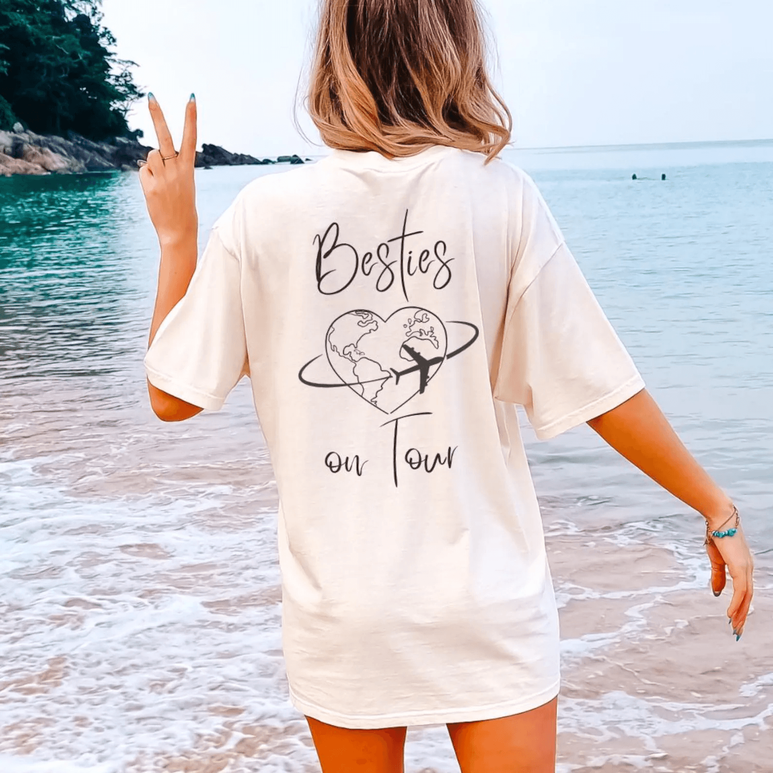 Besties On Tour Shirt Personalized Girls Trip Vacation Tee Custom Travel Shirt