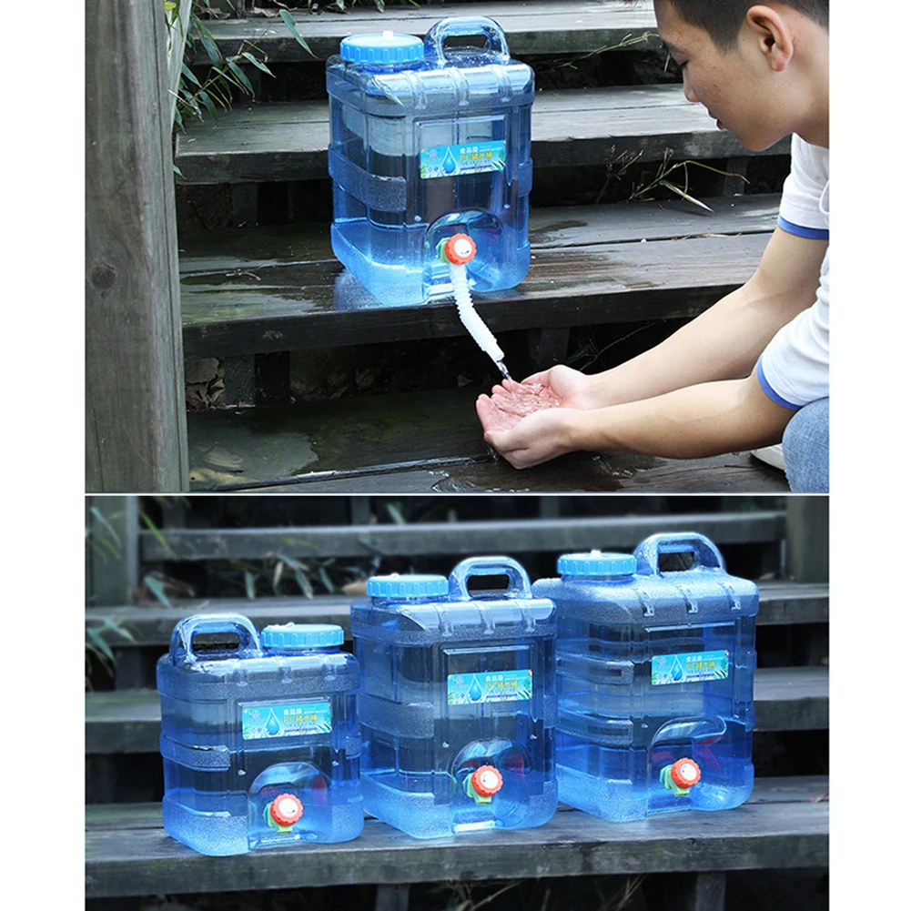 Portable Drinking Water Bucket Pure Water Tank with Faucet, Outdoor Water Storage Carrier for Camping, Hiking, Picnic