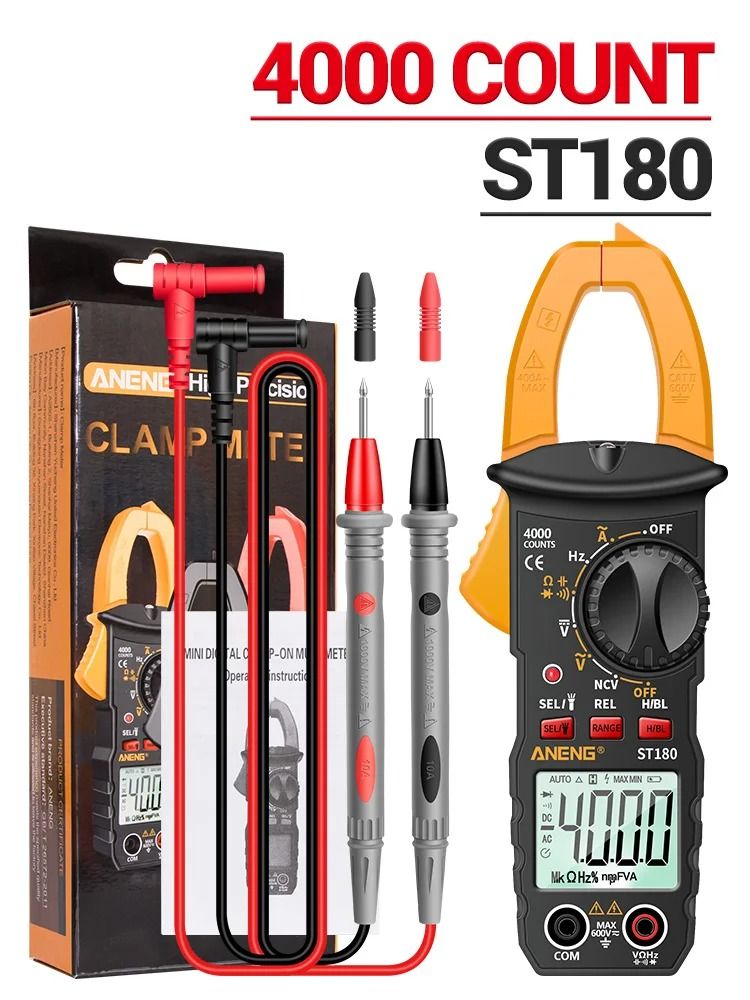 ANENG ST180 Clamp Meter Digital 4000 Counts AC DC Multimeter
