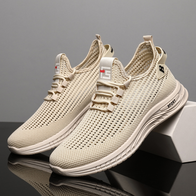 Classic Casual Men's Sneakers Lightweight Mesh Running Shoes without Laces for Summer