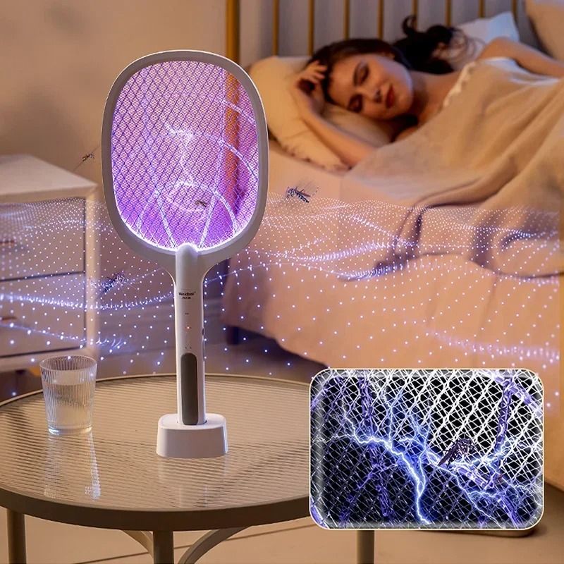 USB Rechargeable Mosquito Killer Fly Swatter with Charging Base