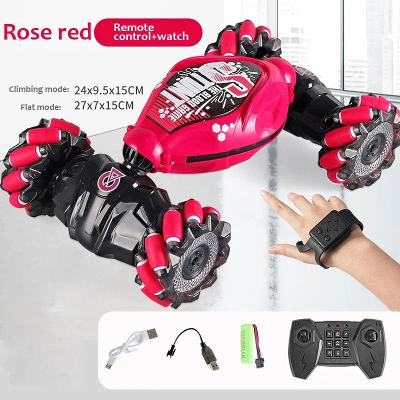 4WD RC Drift Car with Music LED Lights Gesture Remote Spray Stunt Car