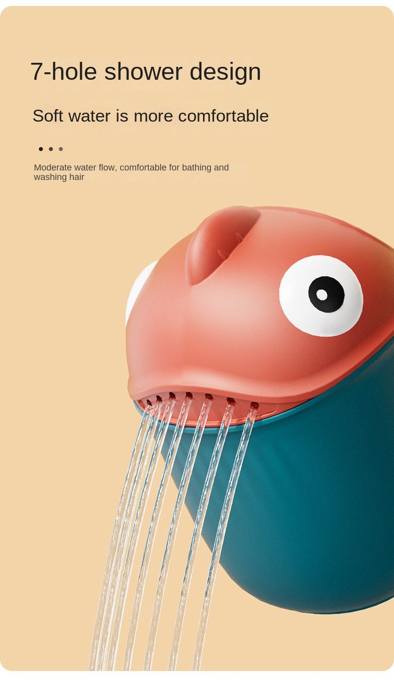 Baby Bath Rinse Cup Cute Shark Shower Water Scoop