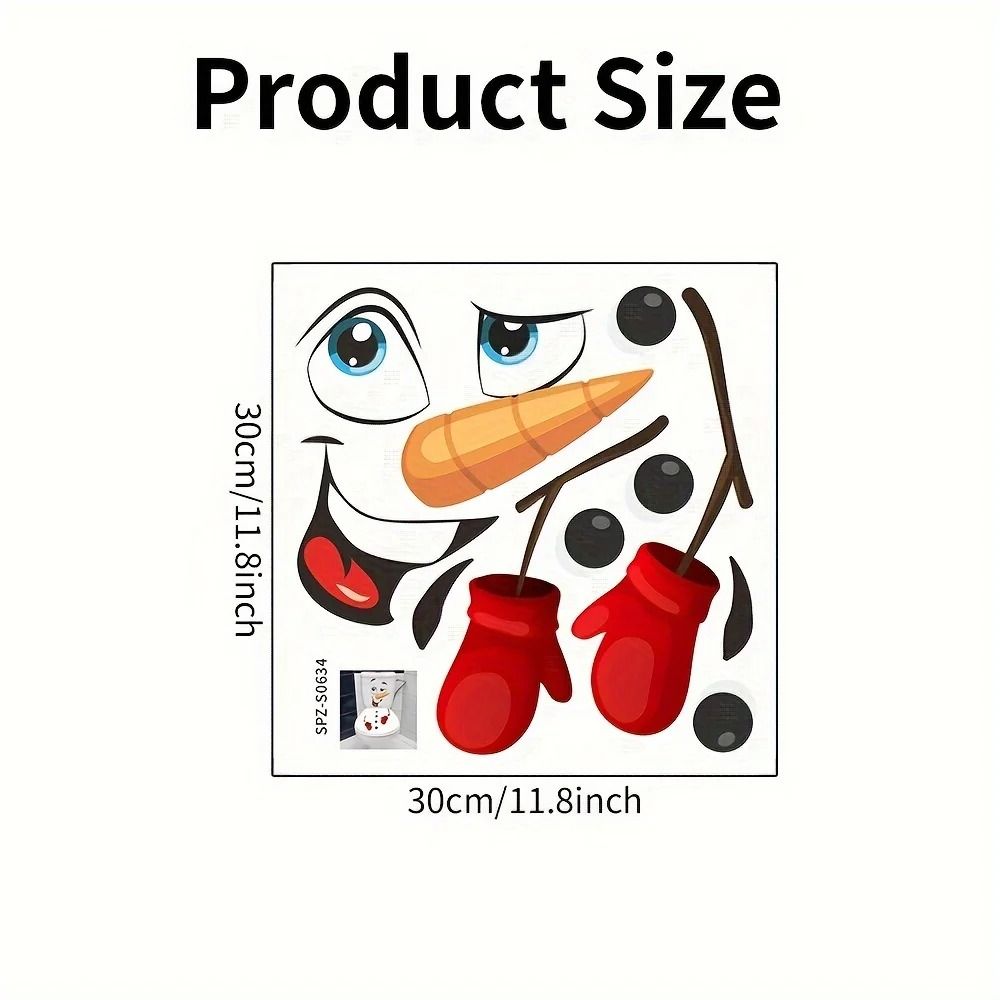 Christmas Snowman Toilet Lid Decal Waterproof Self Adhesive Bathroom Sticker