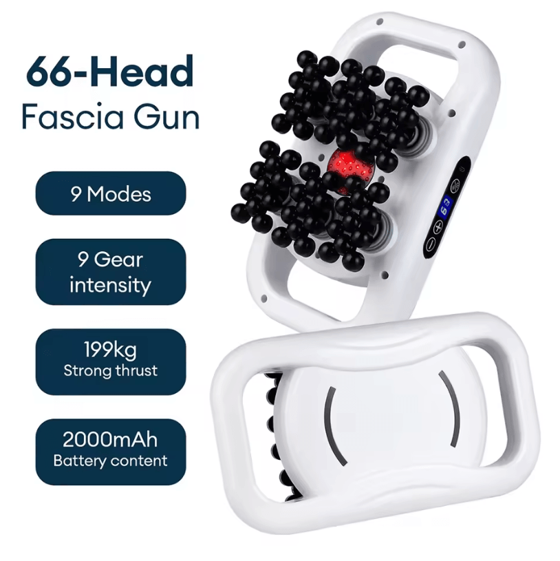 66-Head High Frequency Massage Gun – Fascia Vibration Body and Deep Tissue Massager