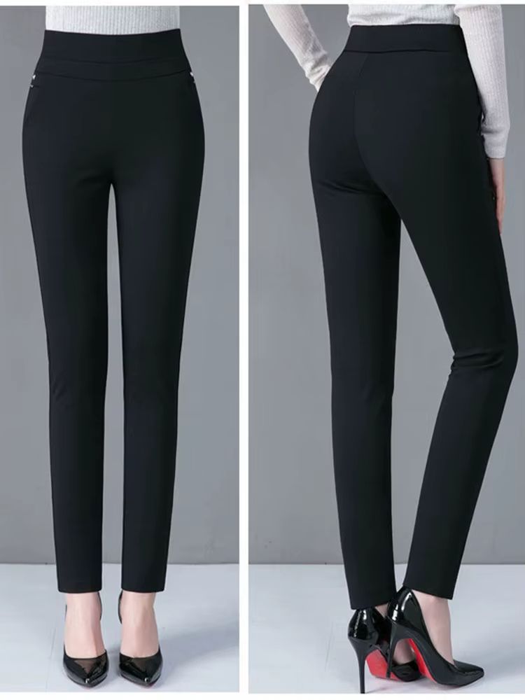 Women's Warm Winter Pencil Pants – Plush Lined Slim Fit Stretch Leggings