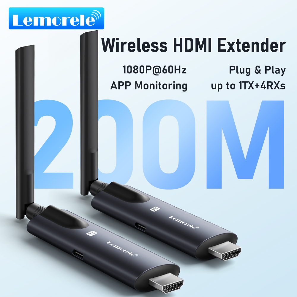 Wireless HDMI Transmitter, Bluetooth Receiver Audio for Laptop, TV Projector, Monitor - Easy Setup