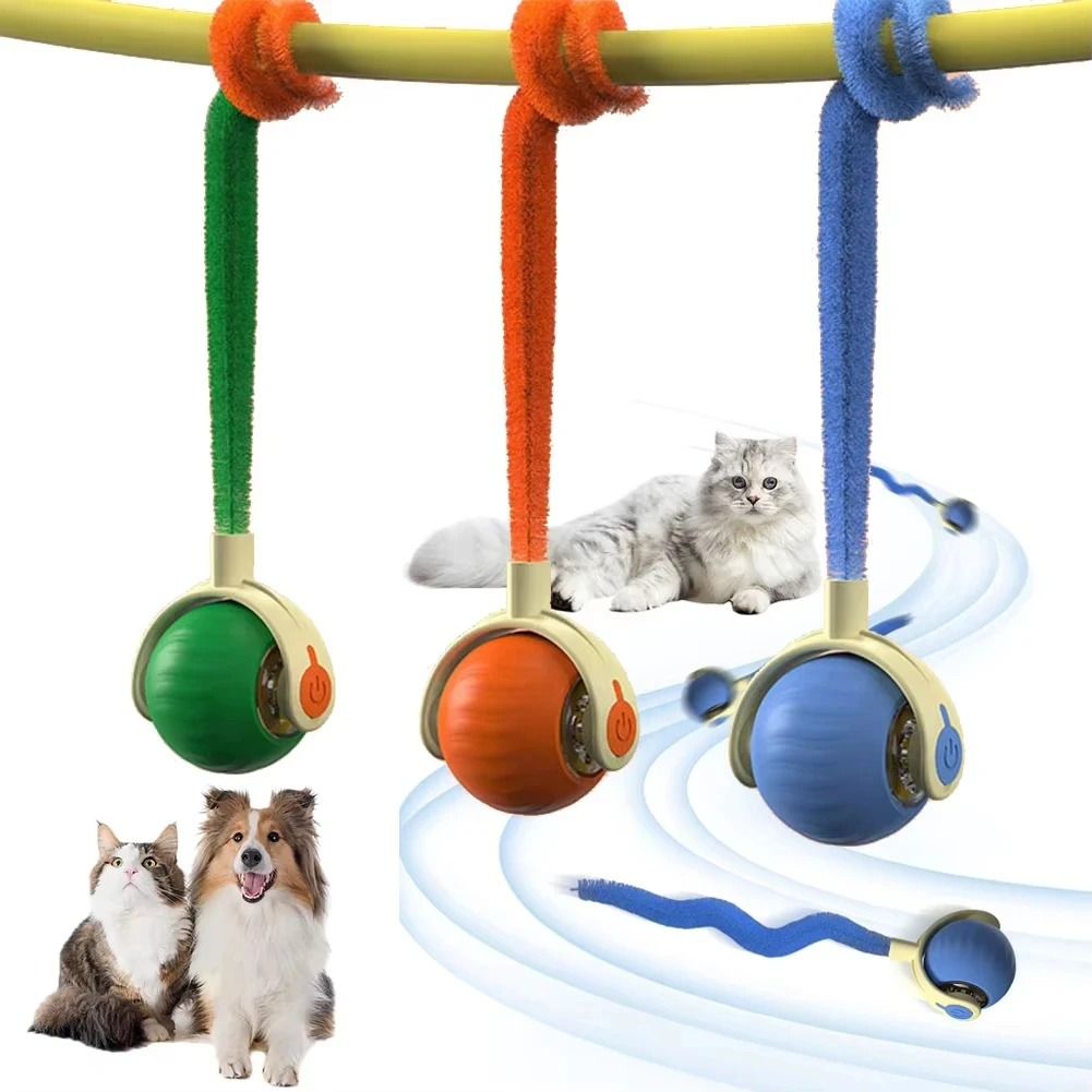 Interactive Rolling Ball Toy for Cats USB Rechargeable Smart Automatic Cat Toy