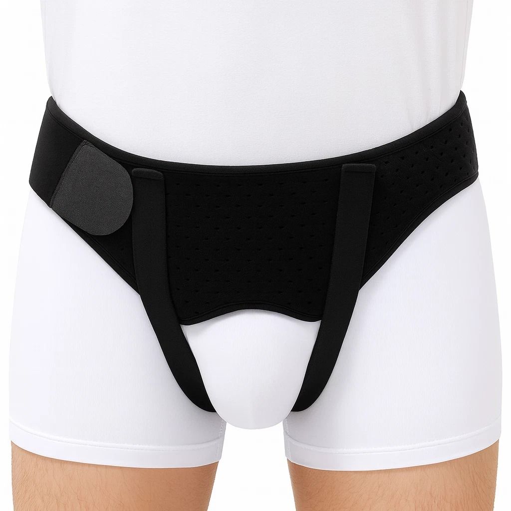 Men Truss for Inguinal Hernia Support Belt with 2 Removable Compression Pads