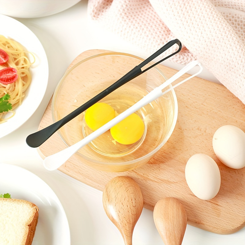 Plastic Double-ended Tiny Spoon Spatula Handle Manual Egg Blender Mini Whisk Spoon Kitchen Gadget