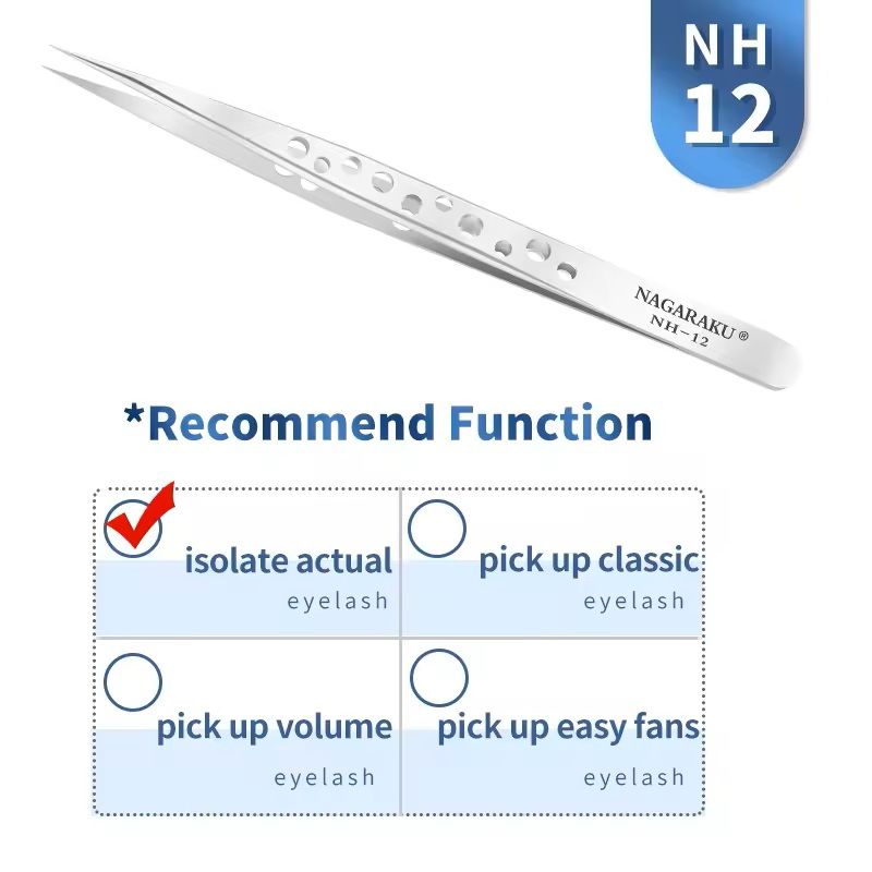 Womens Stainless Steel Eyelash Extension Tweezers