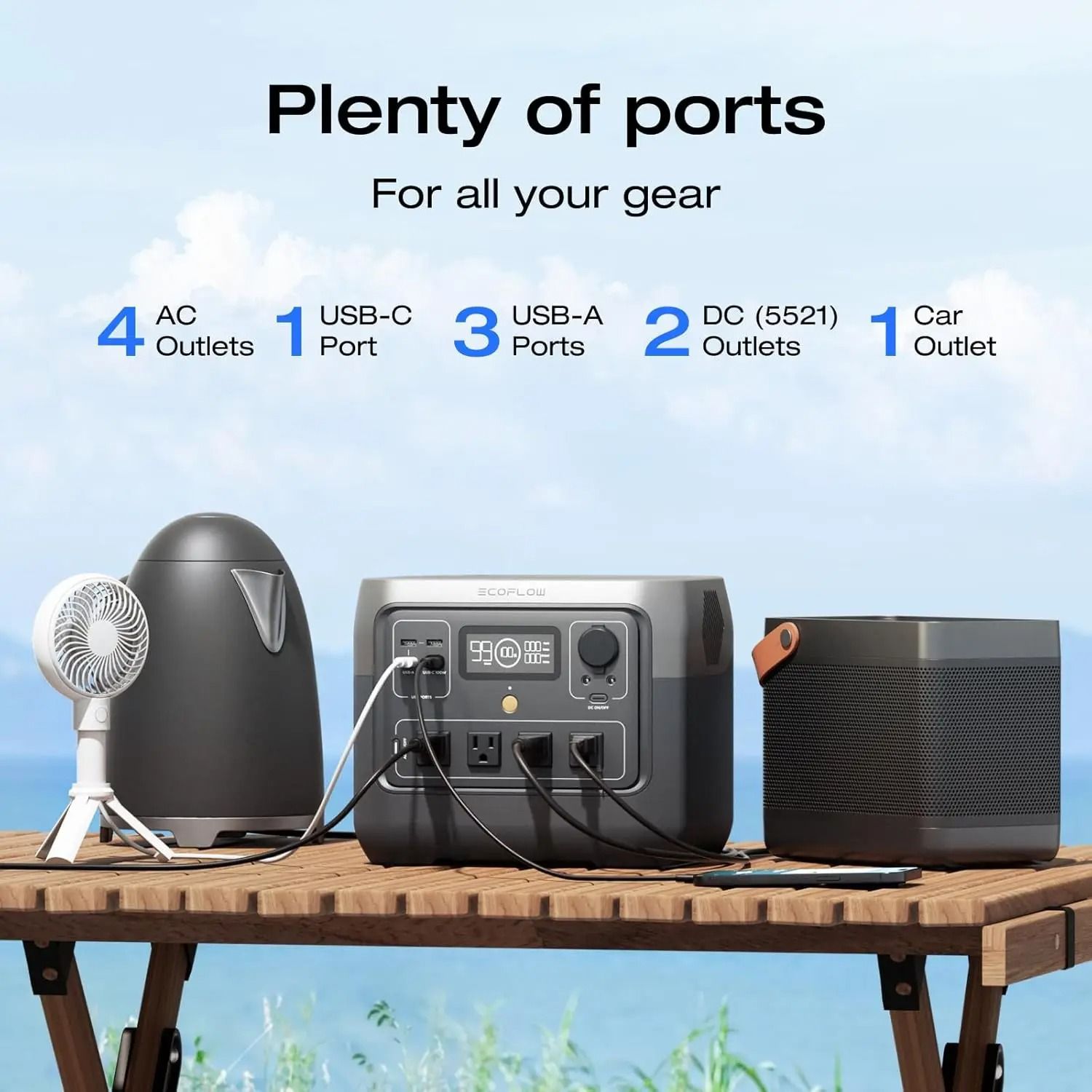 Portable Power Station with Solar Input and Rapid Recharge for Off Grid Living