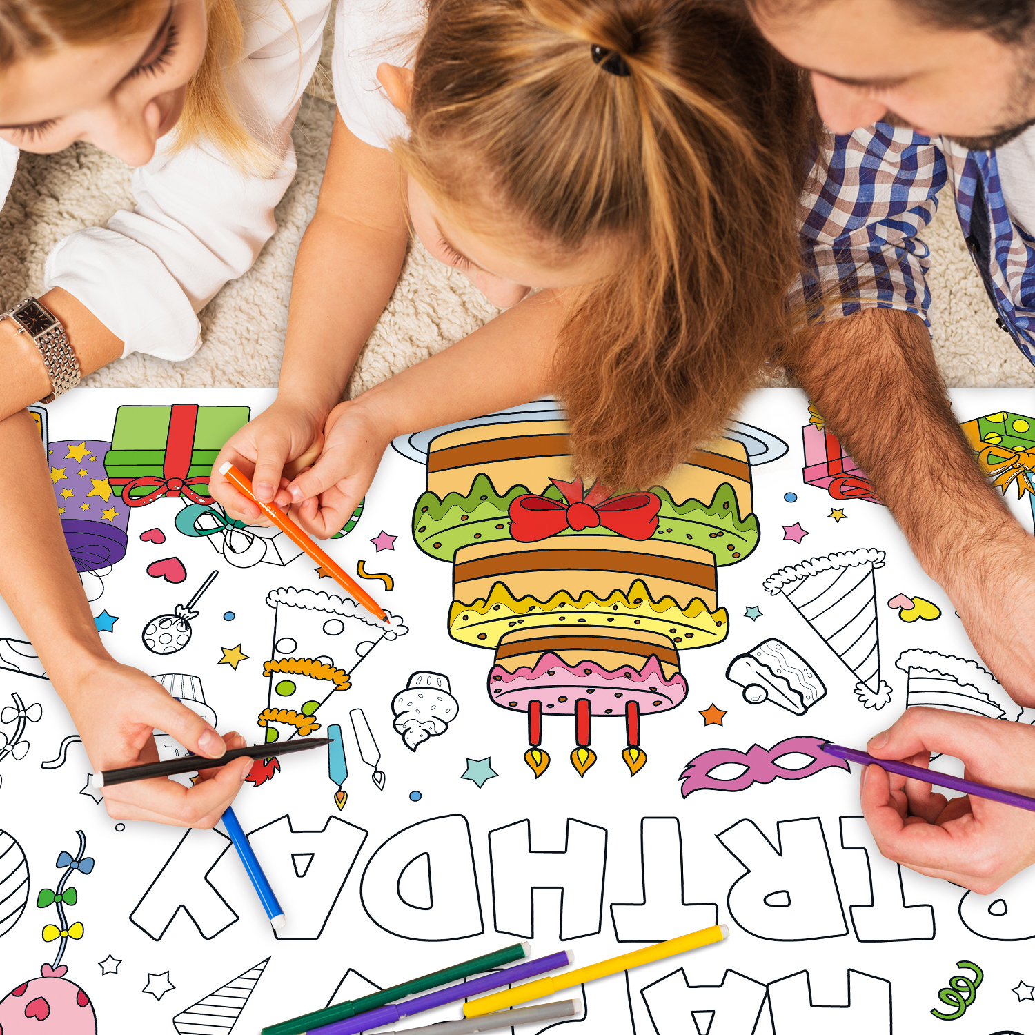 Space Birthday Party Supplies, Coloring Tablecloth for Kids, Birthday Coloring Poster, Drawing Books for Boys and Girls