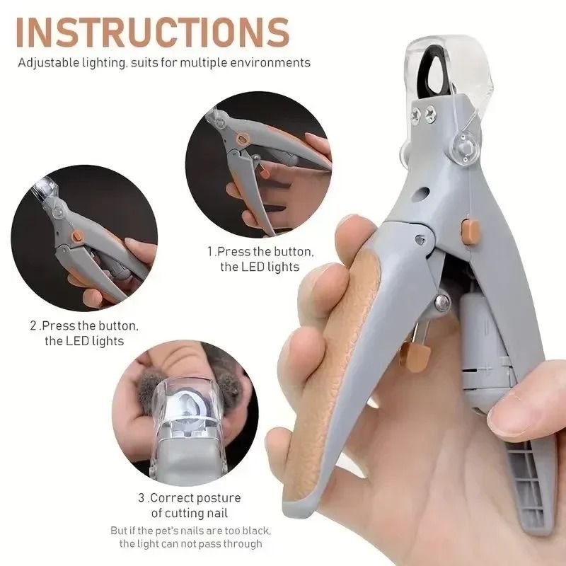 Professional LED Pet Nail Clipper – Grooming Trimmer with Magnifying Mirror for Dogs & Cats
