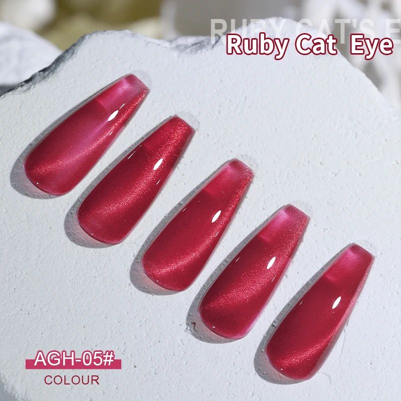 Cherry Ruby Magnetic Cat Eye Gel Nail Polish – 15ml Chameleon Red UV/LED Manicure Gel