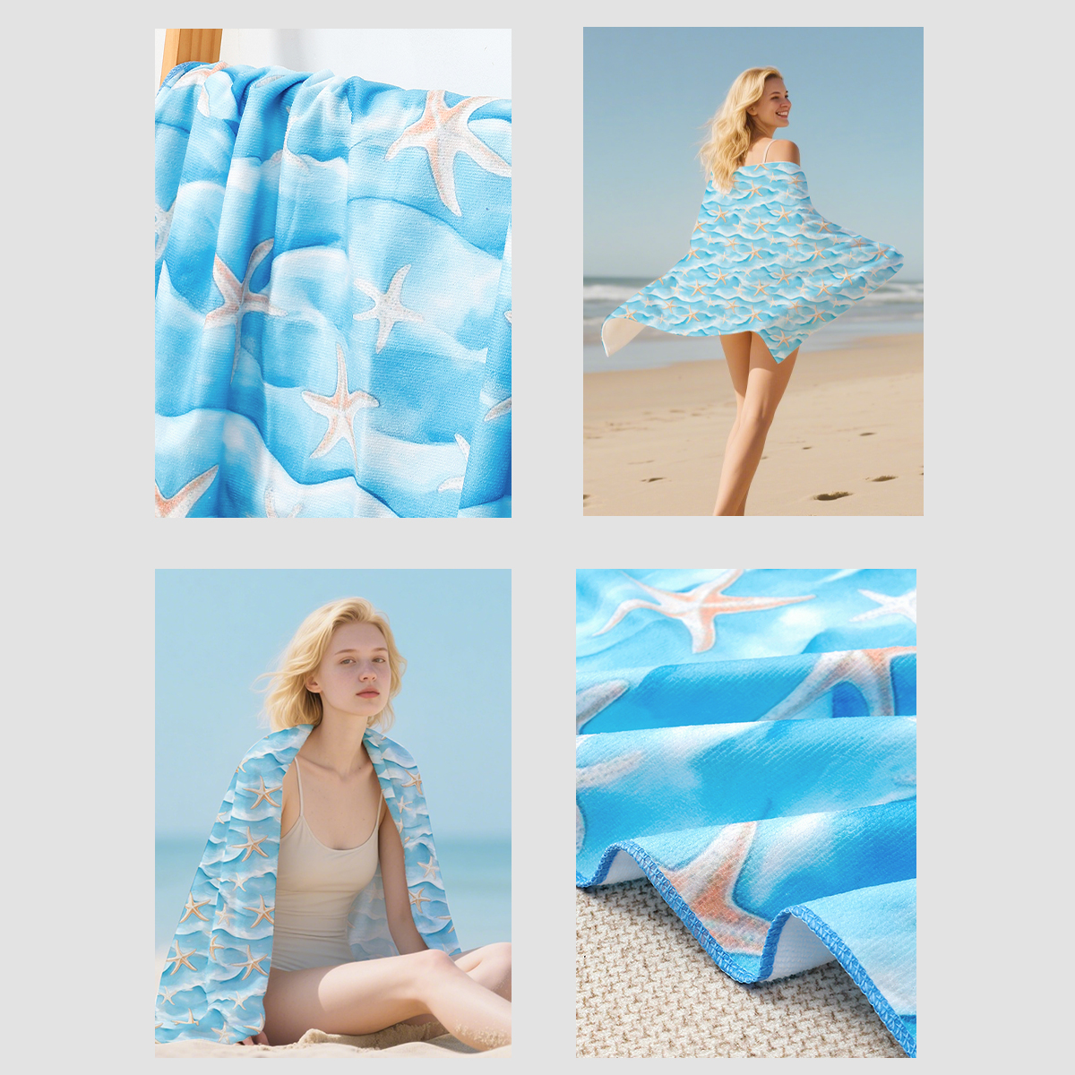 Sand Free Microfiber Beach Towel Quick Dry Lightweight Travel Towel