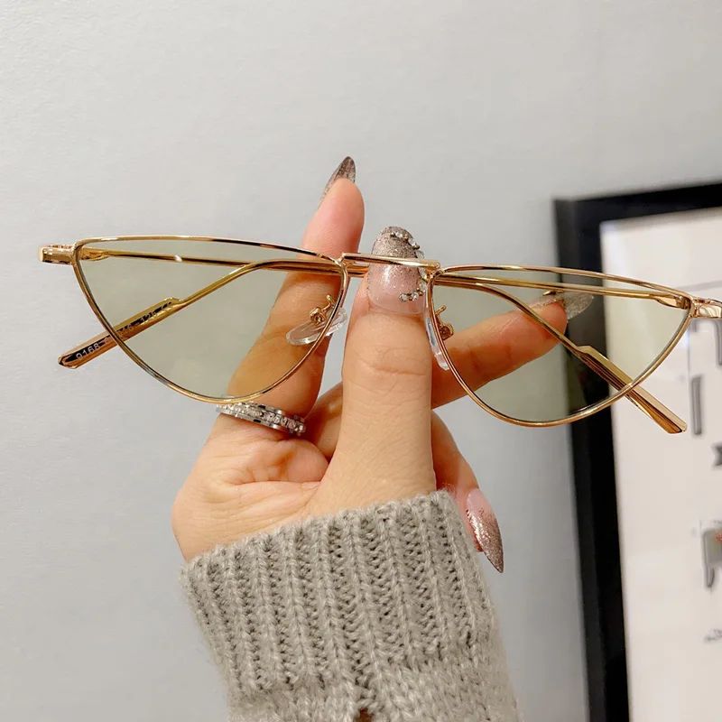 Women Small Cat Eye Metal UV400 Fashion Sunglasses