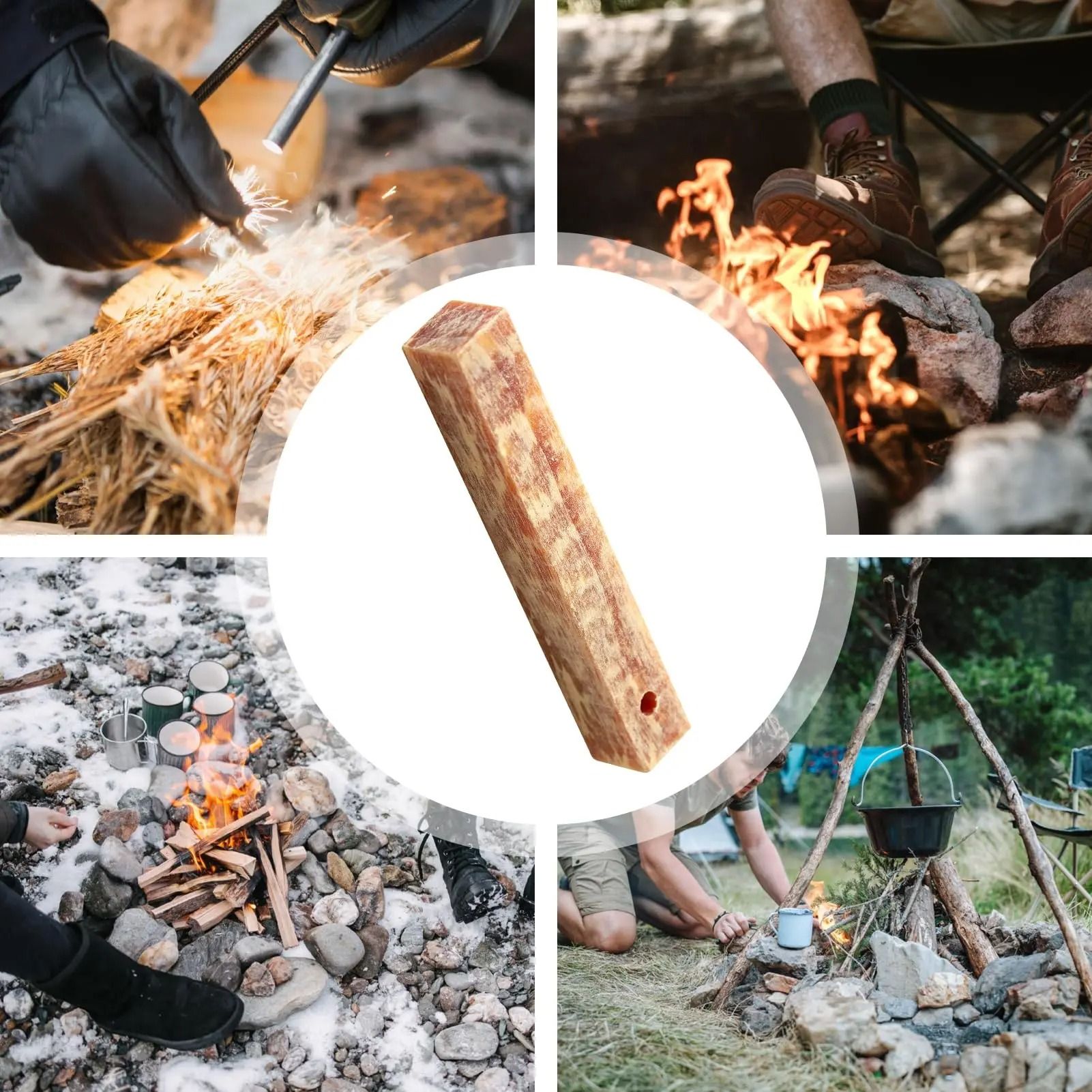 Natural Fire Starter Matches Pine Wood Camping Fire Starter Survival Tools Set
