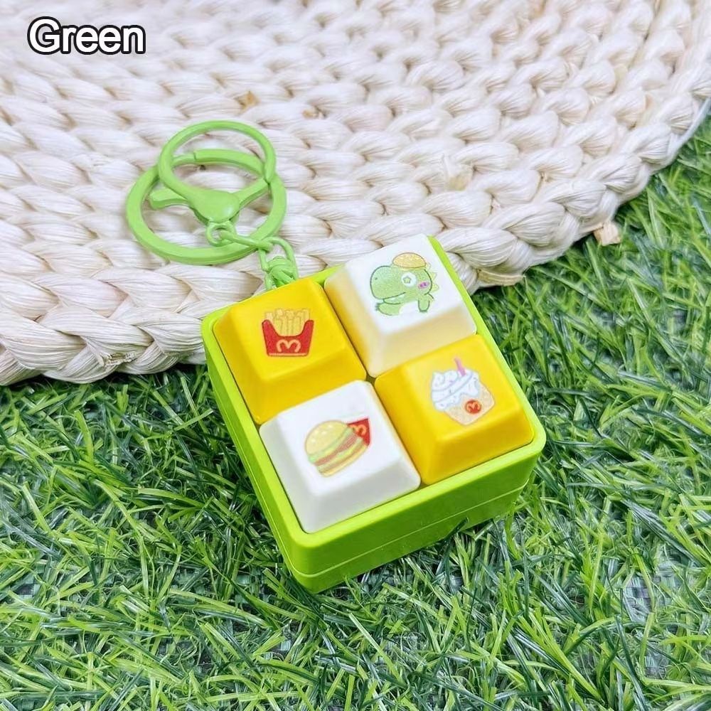 Fun Cartoon Squeeze Music Four-Square Merit Button Keychain