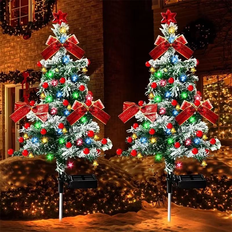 Solar LED Christmas Tree Garden Light Waterproof Outdoor Festive Decor