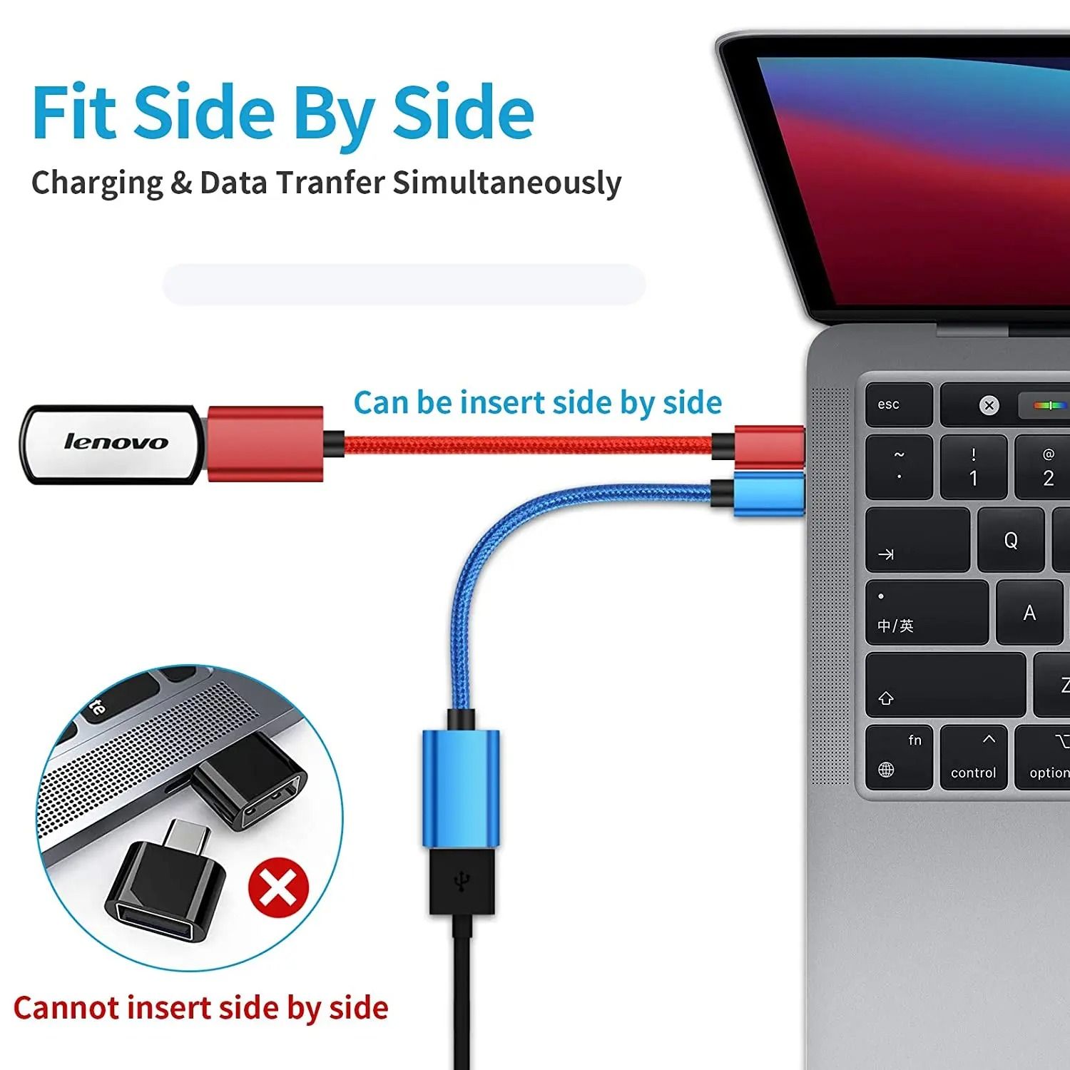 USB-C to USB-A Female OTG Data Adapter Cable