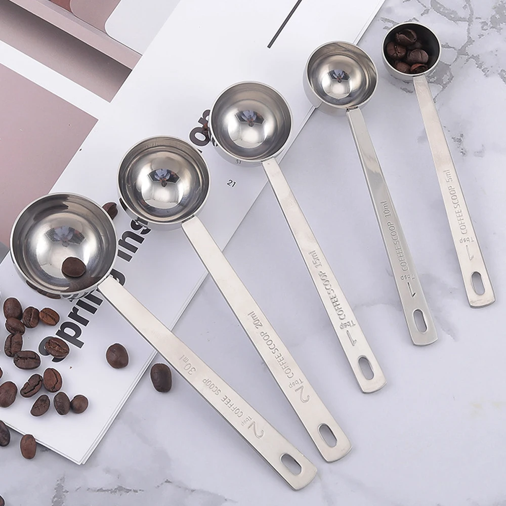 Stainless Steel Measuring Spoon with Scale, Powder Pressing Coffee Spoon, Household Seasoning Spoon, Durable Measuring