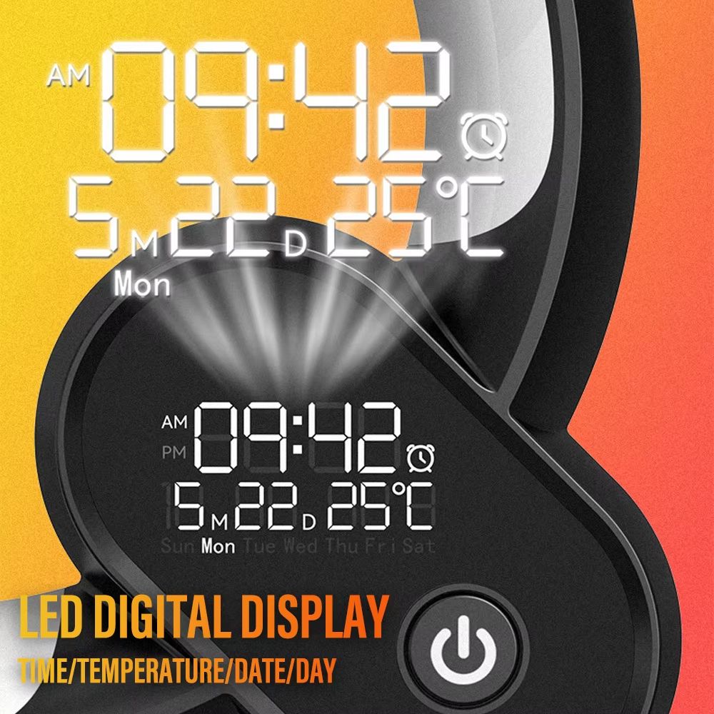 Smart LED Sunrise Alarm Clock with Bluetooth Speaker – Wake-Up Light, White Noise, App & Remote Control