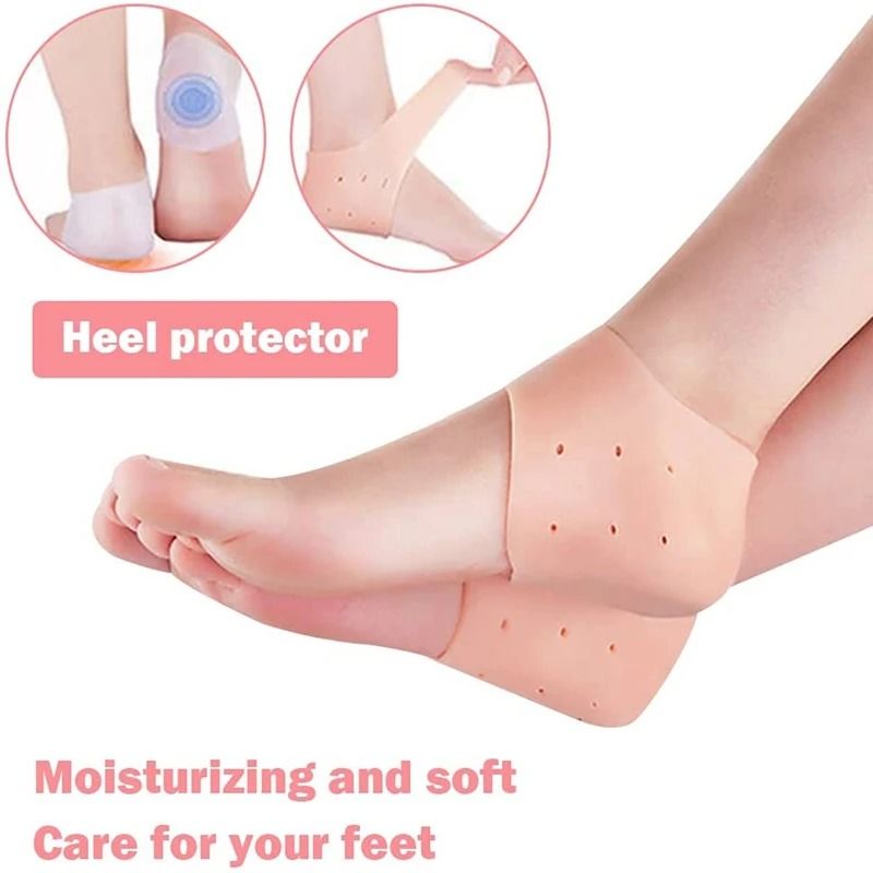 Silicone Gel Heel Protectors with Metatarsal Pads Foot Pain Relief and Blister Prevention