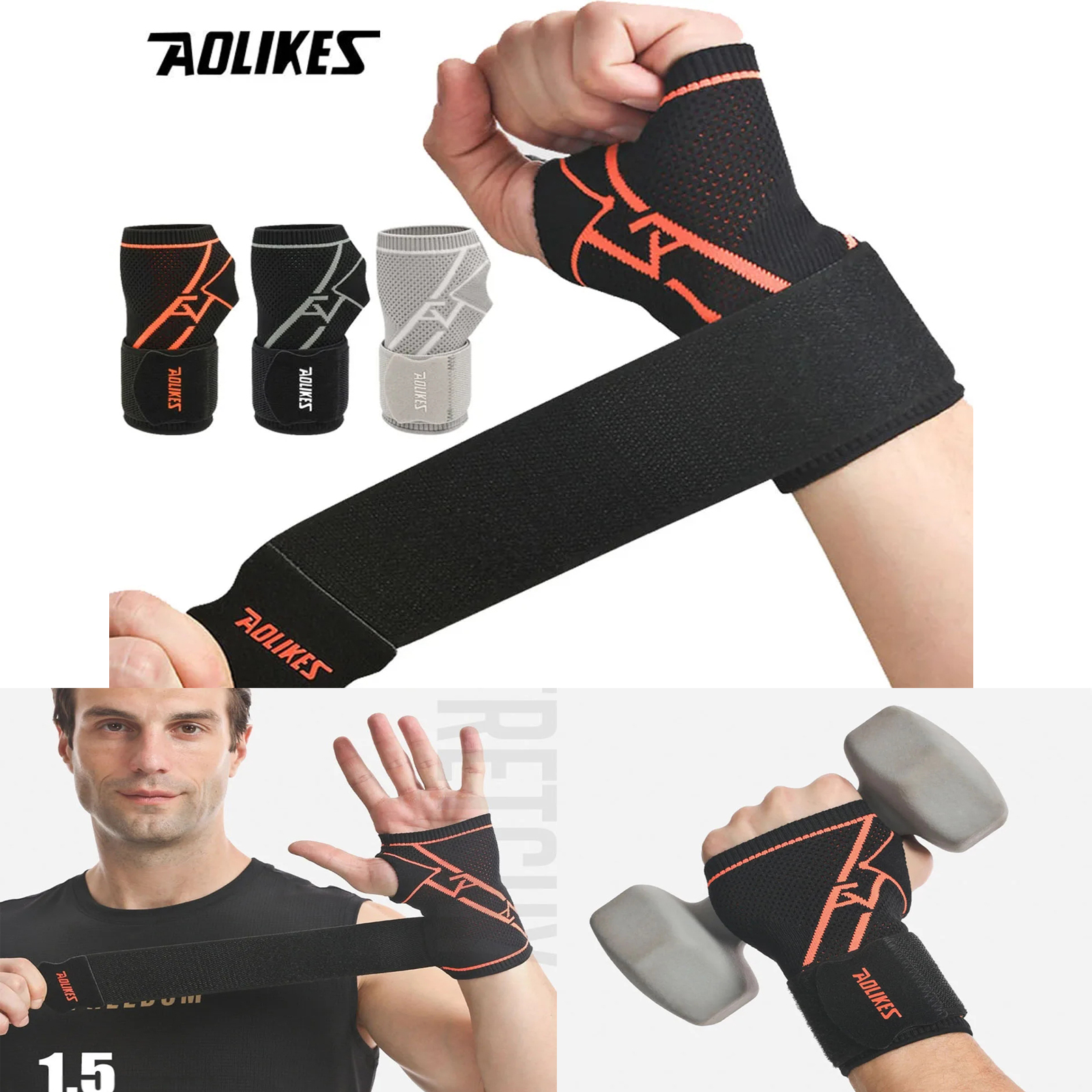 Elastic Sports Wristband Hand Brace, Wrist Protector, Wrist Guard Support, Arthritis Gloves Sprain Band