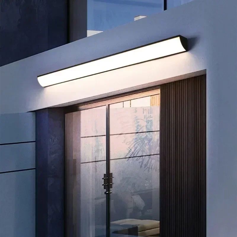 Minimalist Long Strip Outdoor Wall Light with Motion Sensor – Waterproof LED Garden Sconce