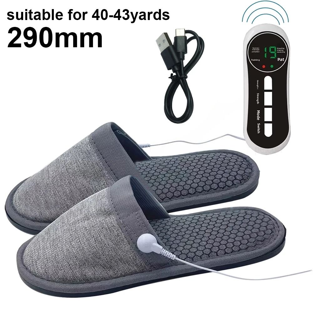 Electric EMS Foot Massager Slippers with Pulse Muscle Stimulation and Remote Control