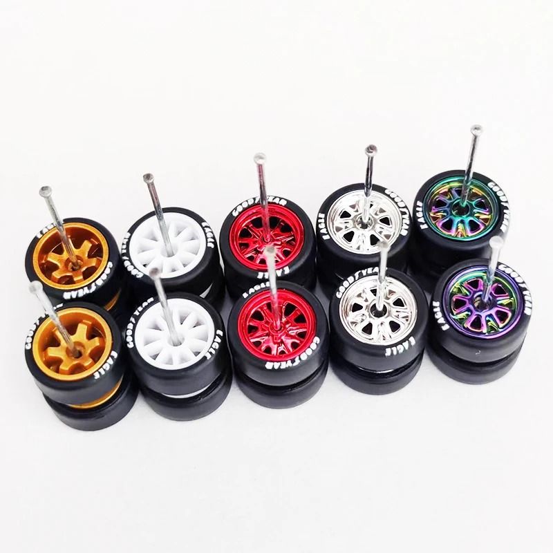 1/64 Scale Custom Alloy Wheels and Rubber Tires