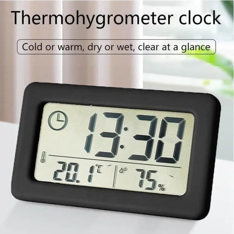 Digital Weather Station Clock with Thermometer and Hygrometer