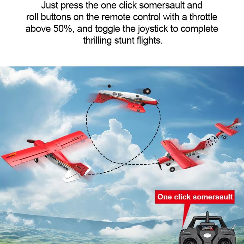 M7 QIDI-560D RC Airplane – 510mm Wingspan Stunt Plane with 6-Axis Gyro & Wind-Resistant Flight Control