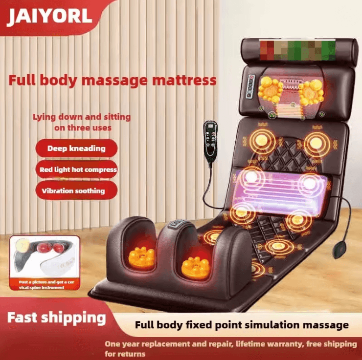Electric Full Body Massage Mattress with Heating and Vibration Cushion