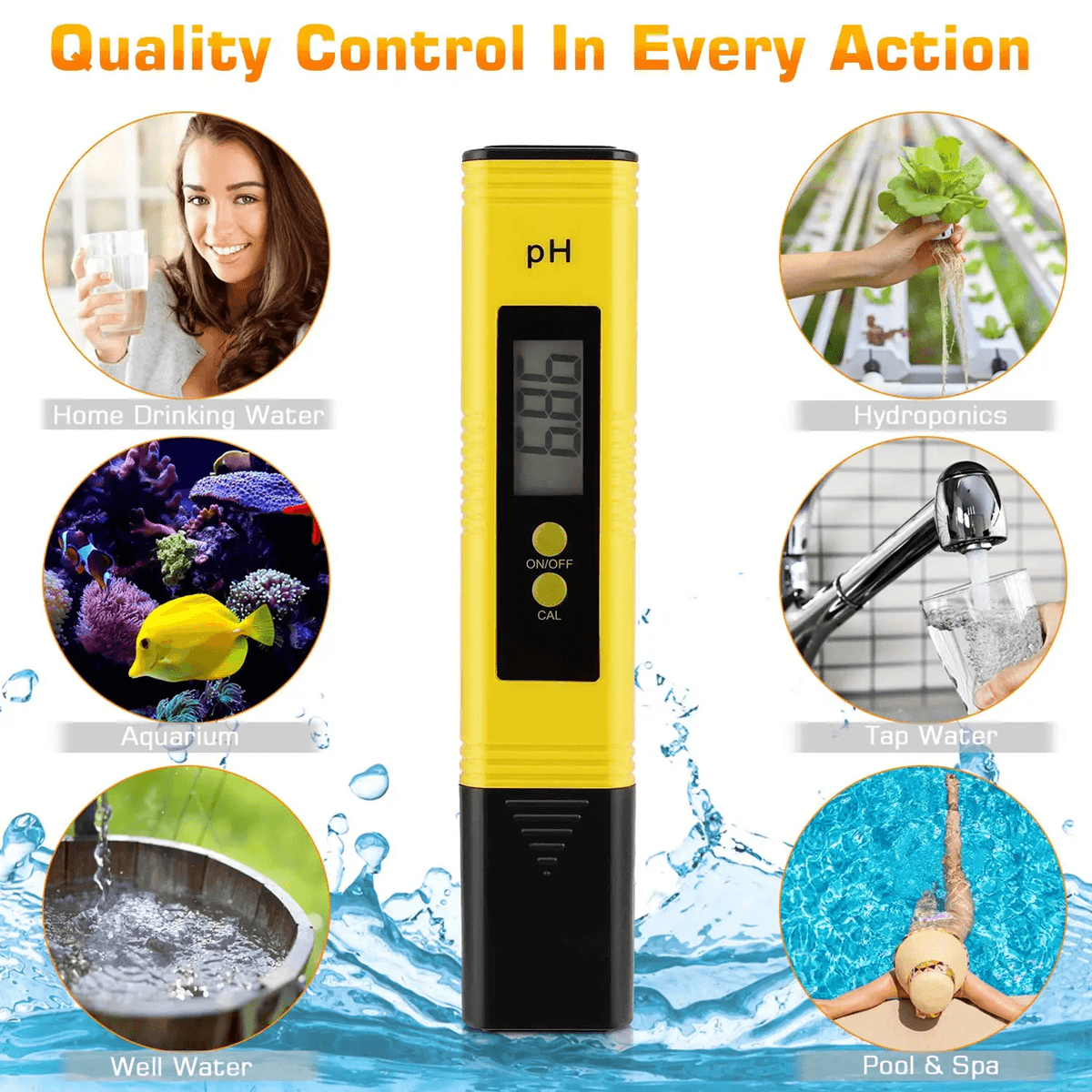 AquaSense High Precision PH Meter Water Quality Tester 0.01 Accuracy
