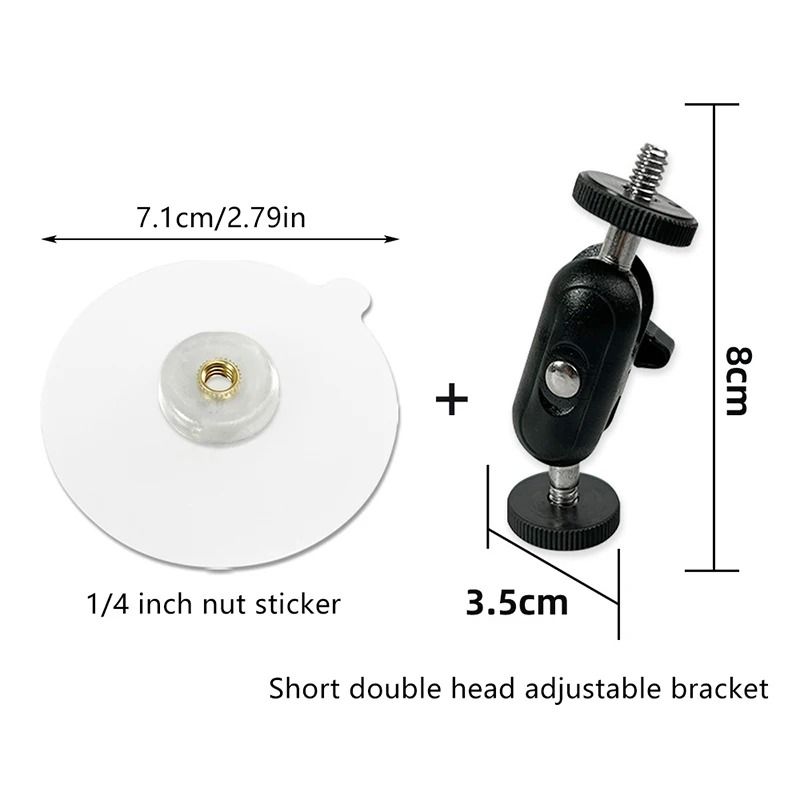 Stainless Steel Adhesive Camera Mount No Drill Bracket with 1 4 Inch Interface