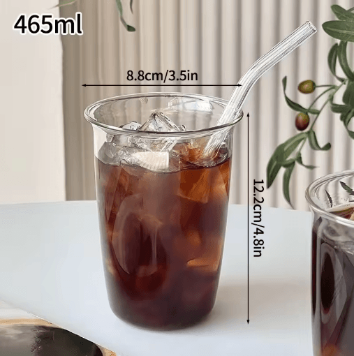 INS Style 3D Rose Glass Cup Heat Resistant Transparent Coffee and Juice Tumbler