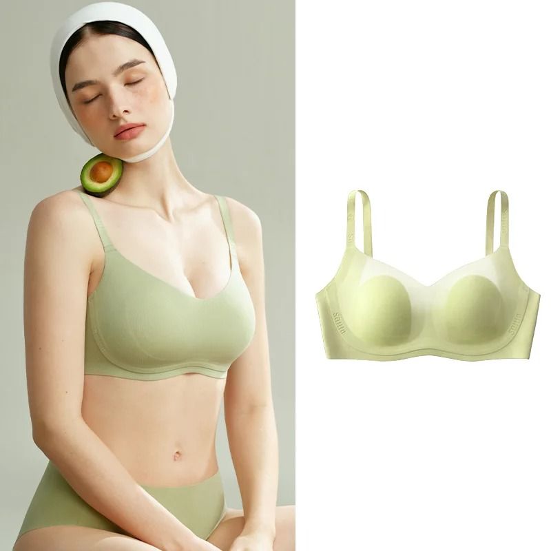 SUJIIN Wireless Full Coverage Push Up Bra for Big Breasts