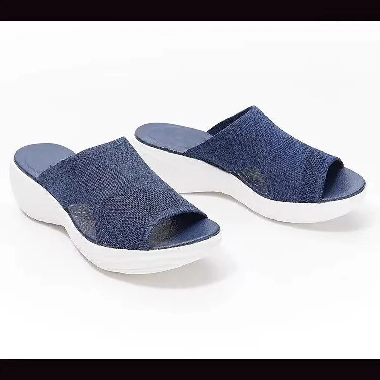 Women Knit Wedge Sandals Slip On Lightweight Summer Shoes